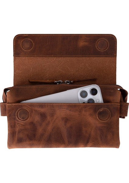 Prestige Hakiki Deri, El Yapımı, Telefon Bölmeli, Erkek El Çantası, Antik Kahve fiyatları