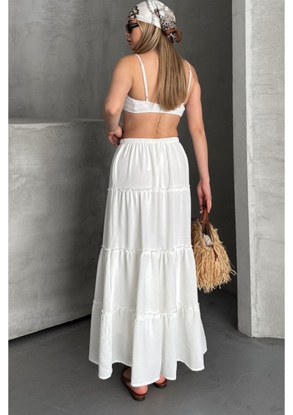 Basic Astarlı Pileli Kadın Uzun Etek fiyatları