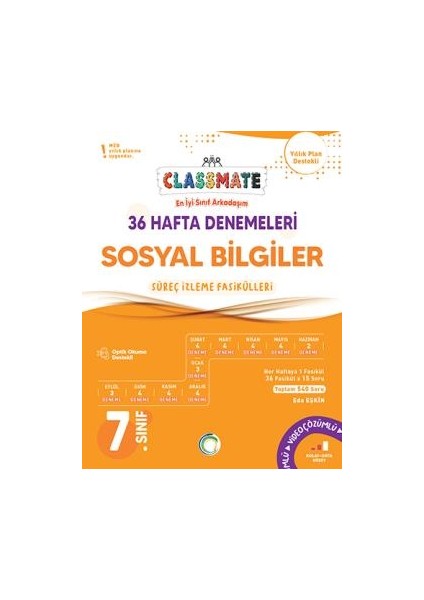 Okyanus Yayınları 7. Sınıf Classmate Sosyal Bilgiler 36 Hafta Denemeleri