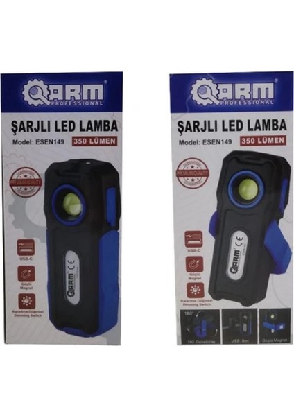 Profesyonel ESEN149 350 Lümen Şarjlı LED Lamba Fener modelleri