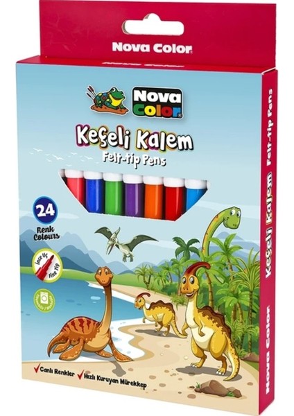 Keçeli Kalem Felt-Tip Pens- 24 Lü