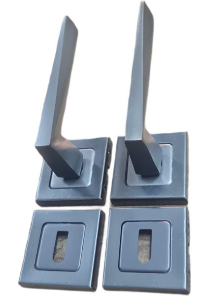 Piramit Rozetli Antrasit Oda Kolu / 2 Takım