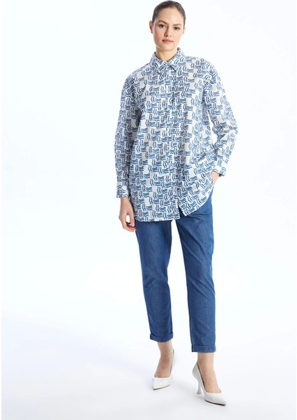 Lcw Modest Indigo Beli Lastikli Carrot Fit Kadın Jean Pantolon