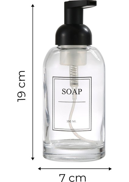 Köpük Pompalı Cam Sabunluk– Köpük Çıkartan Şeffaf Cam Sıvı SABUNLUK-350 ml fiyatları