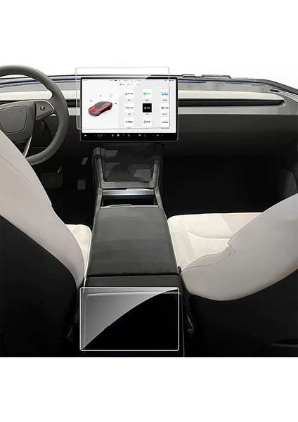 Tesla Model Y 9h Temperli Cam Araç Içi Multimedya 2in1 Ekran Koruyucu