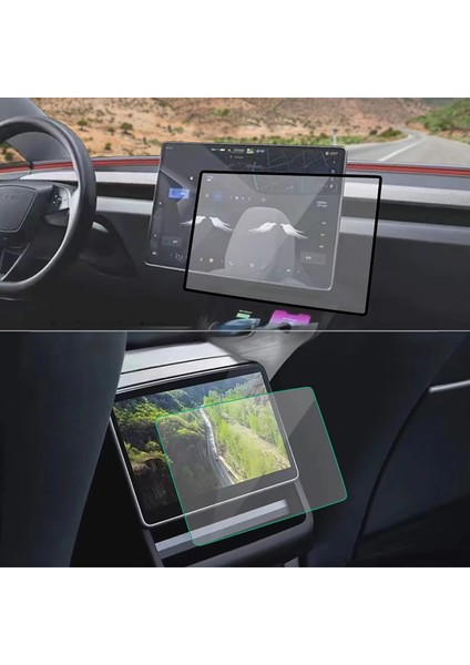 Tesla Model Y 9h Temperli Cam Araç Içi Multimedya 2in1 Ekran Koruyucu fiyatları