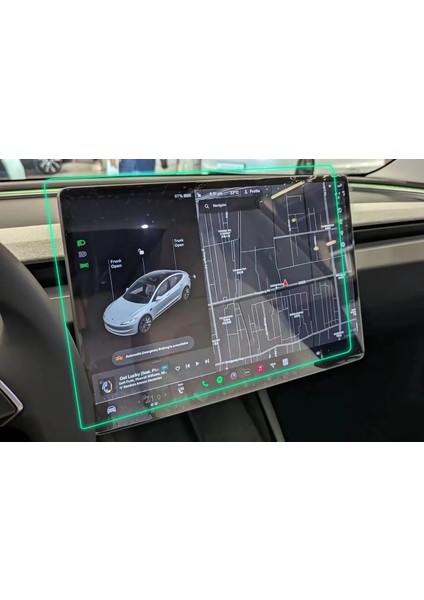 Tesla Model Y 9h Temperli Cam Araç Içi Multimedya 2in1 Ekran Koruyucu