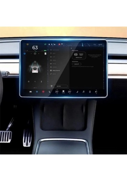 Tesla Model Y 9h Temperli Cam Araç Içi Multimedya 2in1 Ekran Koruyucu