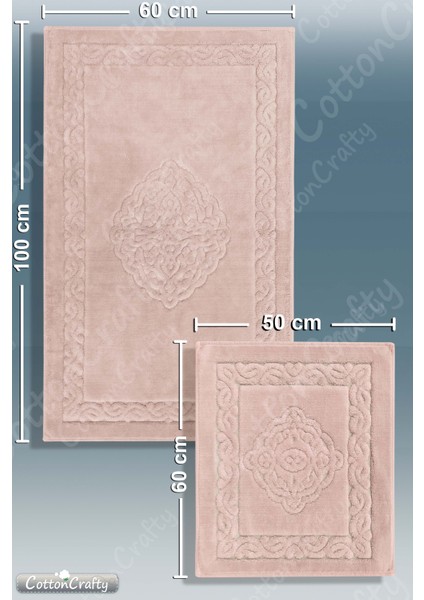 Pamuk Dokuma Su Emici Banyo Paspas Seti, Banyo Halısı, Victoria 2 Li Klozet Takım 60X100 - 60X50 fırsatları