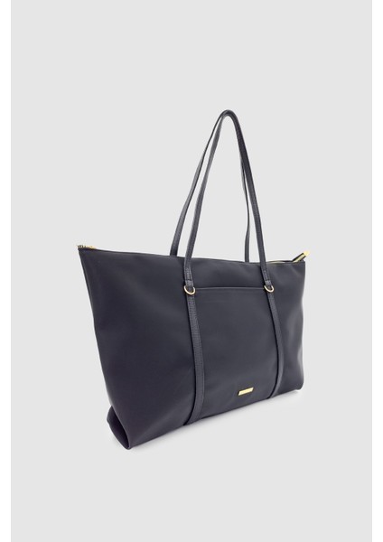 Velie Paraşüt Kumaş Şeritli Shopper Çanta Siyah fiyatları