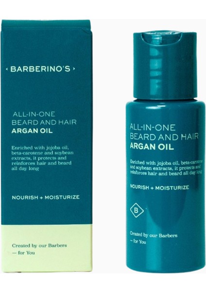 Barberıno's Hepsi Bir Arada Sakal ve Saç Argan Yağı, Besleyici, Nemlendirici ve Parlaklık Veren Bakım