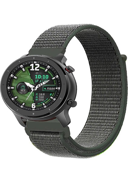 Amazfit Gtr 47MM Akıllı Saat Uyumlu Spor Kumaş Desenli Cırt Cırtlı Kordon Kayış