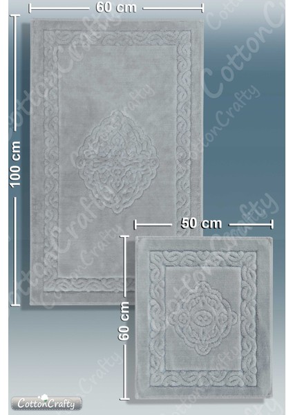Pamuk Dokuma Su Emici Banyo Paspas Seti, Banyo Halısı, Victoria 2 Li Klozet Takım 60X100 - 60X50 fırsatları