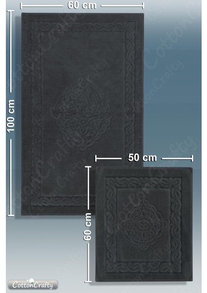 Pamuk Dokuma Su Emici Banyo Paspas Seti, Banyo Halısı, Victoria 2 Li Klozet Takım 60X100 - 60X50 fırsatları