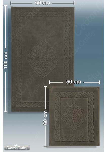 Pamuk Dokuma Su Emici Banyo Paspas Seti, Banyo Halısı, Victoria 2 Li Klozet Takım 60X100 - 60X50 fırsatları