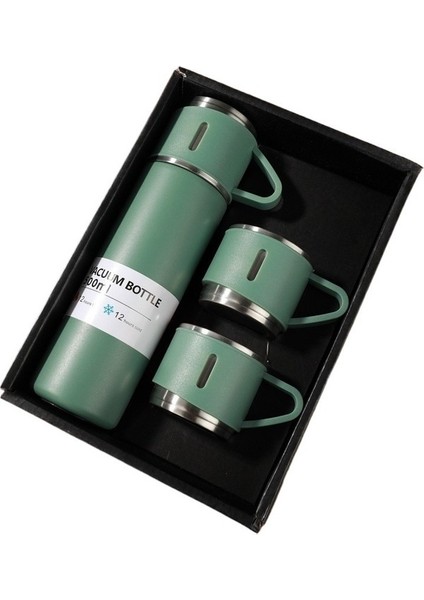 Vakumlu Paslanmaz Çelik Termos Üç Kapaklı Su Bardağı Hatıra (Yurt Dışından)