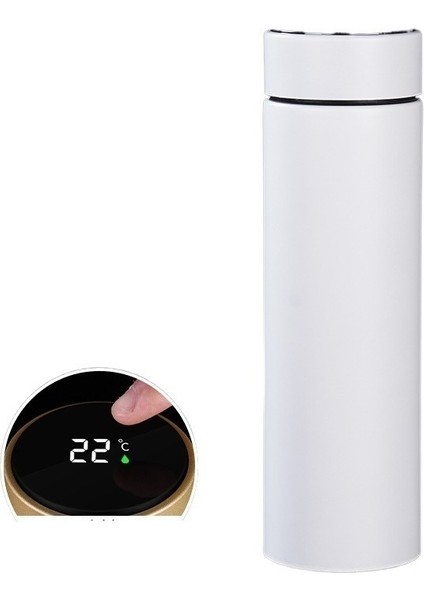 Termos Akıllı Sıcaklık Ölçme Suyu Bardağı Paslanmaz Çelik Hediye Bardağı (Yurt Dışından)