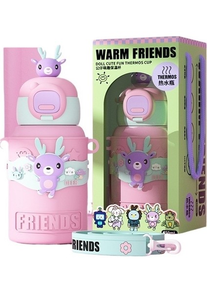 Çocuk Saman Termos Bardak Gıda Sınıfı Paslanmaz Çelik Su Bardağı Bardak Kollu (Yurt Dışından)