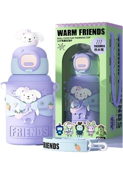 Çocuk Saman Termos Bardak Gıda Sınıfı Paslanmaz Çelik Su Bardağı Bardak Kollu (Yurt Dışından)