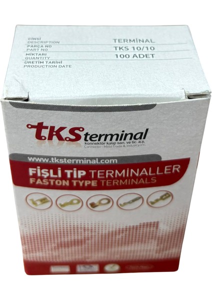 Tks 10/10 Fiş Terminali Pabuç 100 Adet Fiyatı fiyatları