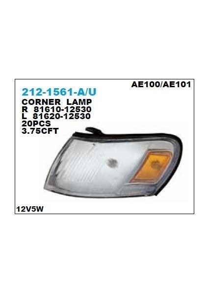 Corolla 1993-1994 Sinyal Lambası Sol Sarı Çıkıntılı Depo