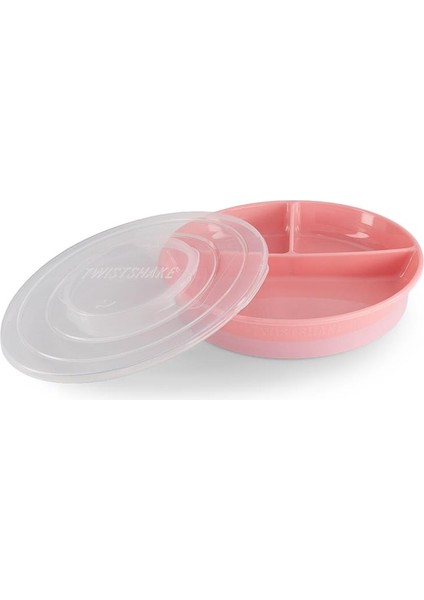 Bölmeli Bebek Tabağı (Kapaklı) – Pembe