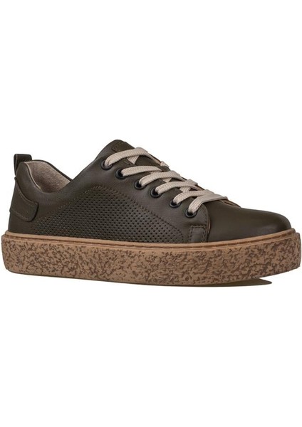 Haki Opi Hakiki Deri Kadın Sneaker