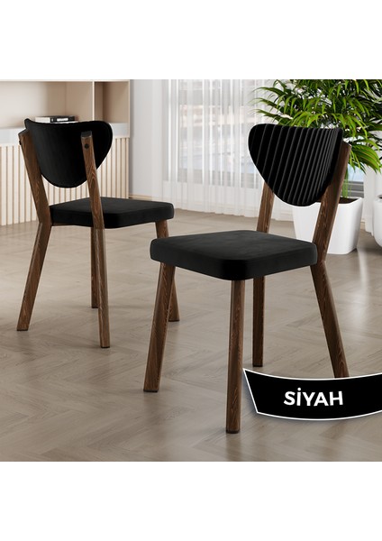 Exve Serisi 80X132 Açılabilir Barok Ahşap Desen Masa Takımı ve 4 Siyah Sandalye fırsatları