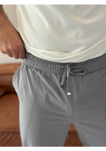 Erkek Beli Bağcıklı Jooger Pantolon Gri ECA003 modelleri
