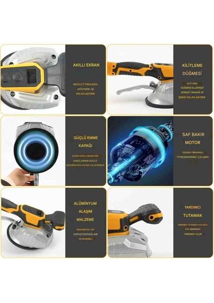 İyisi Yok 10 Pilli Elektrikli Fayans Döşeme Makinesi, 5000 Rpm, Fayans Vibratörü, Vantuzlu, 6 Hız, 60KG Emiş Kapasitesi, Fayans ve Diğer Zeminler Için fiyatları
