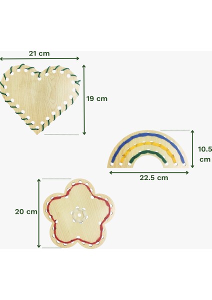 Çocuklar Için Ahşap Dikiş ve Desen Kartları Seti | Montessori Desen Kartları | Ahşap Desen Kartları ile Ip Geçirme Etkinliği – 3 Farklı Şekil, Güvenli Iğne ve 5 Renk Ip indirimleri