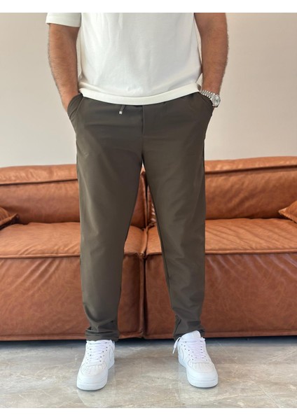 Erkek Beli Bağcıklı Jooger Pantolon Haki ECA003