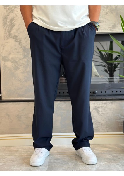Erkek Baggy Kalıp Kumaş Pantolon Lacivert ECA002 fiyatları