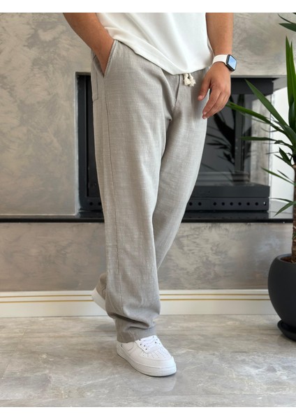 Erkek Rahat Kalıp Keten Pantolon Haki ECA001 fiyatları