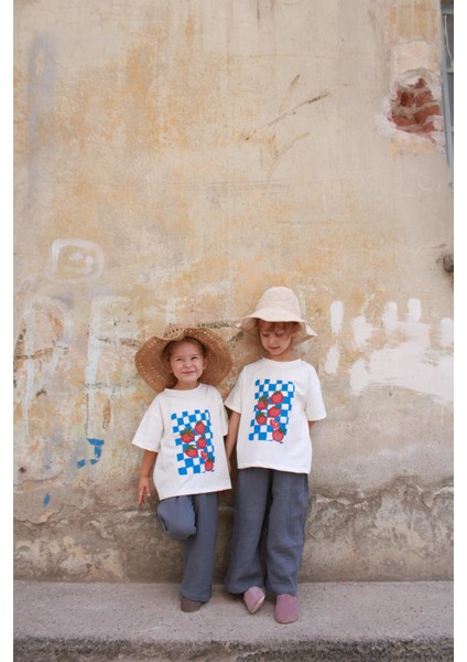 Domates Baskılı T-shirt Müslin Pantolon Takım indirimleri