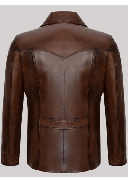 Hakiki Deri Kahverengi Erkek Deri Mont Cepli Blazer Deri Ceket fiyatları