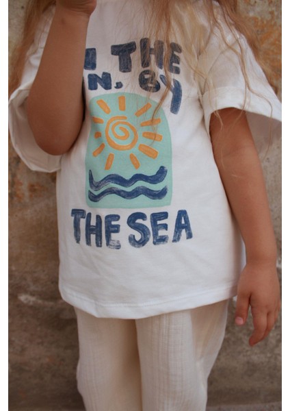 Güneş Baskılı T-shirt Müslin Pantolon Takım fiyatları