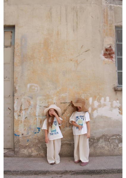 Güneş Baskılı T-shirt Müslin Pantolon Takım indirimleri