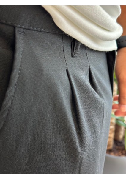 Erkek Baggy Kalıp Kumaş Pantolon Siyah ECA002 indirimleri