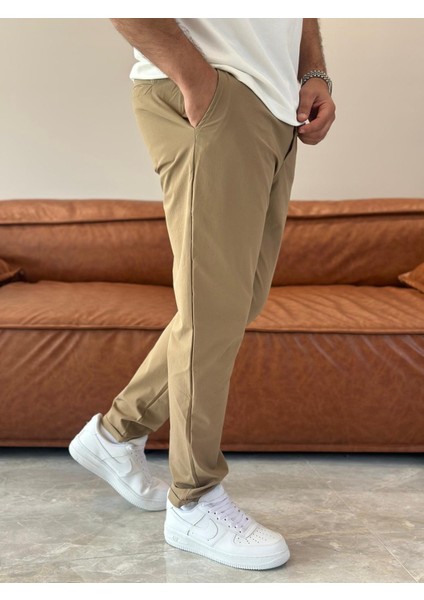 Erkek Beli Bağcıklı Jooger Pantolon Bej ECA003 modelleri