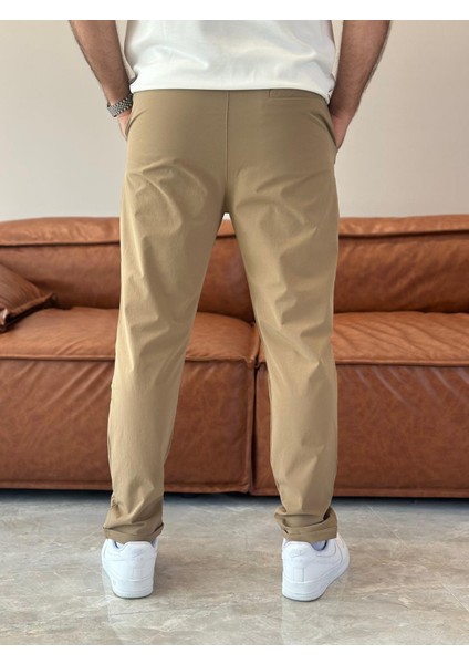 Erkek Beli Bağcıklı Jooger Pantolon Bej ECA003 indirimleri