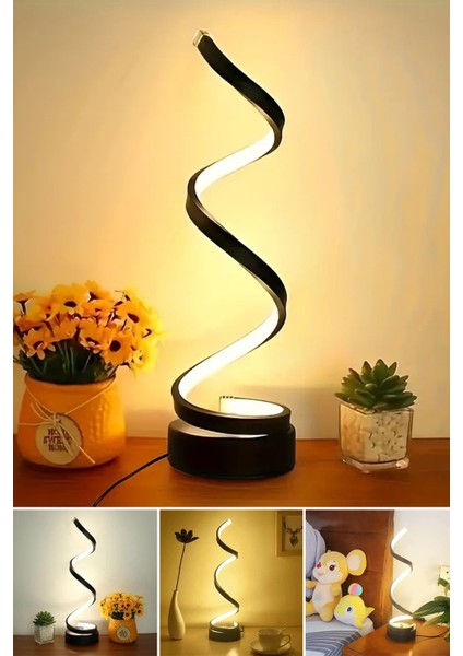 Kıvrımlı LED Masa Lambası – 3 Renk Seçenekli Gece Lambası