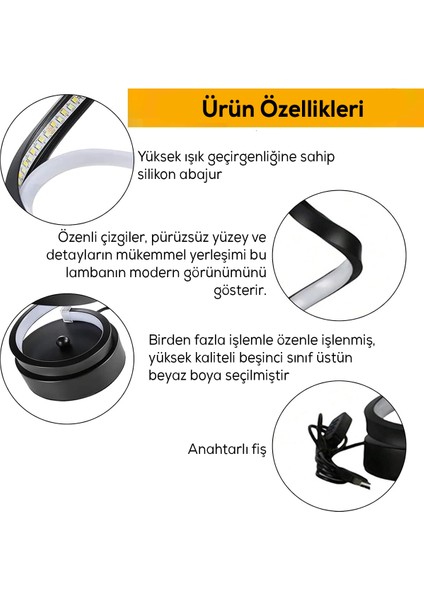 Kıvrımlı LED Masa Lambası – 3 Renk Seçenekli Gece Lambası fiyatları