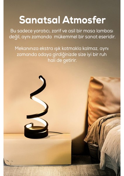 Kıvrımlı LED Masa Lambası – 3 Renk Seçenekli Gece Lambası indirimleri