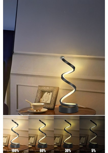 Kıvrımlı LED Masa Lambası – 3 Renk Seçenekli Gece Lambası