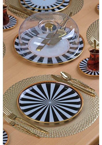 Black Line 6 Parça 6 Kişilik Servis Takımı - Servis Tabağı