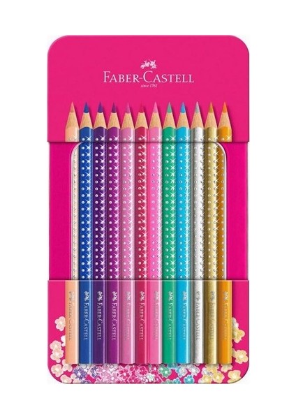 Parlak Renkler Metal Kutu Pembe 12'li