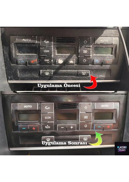 Audi A4 B6 - B7 Uyumlu Klima Tuş Sticker | Yıpranmış Tuşlar Için Etiket Seti fiyatları