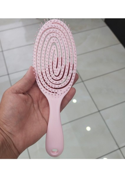 Üç Boyutlu Saç Fırçası Tarak - Pembe indirimleri