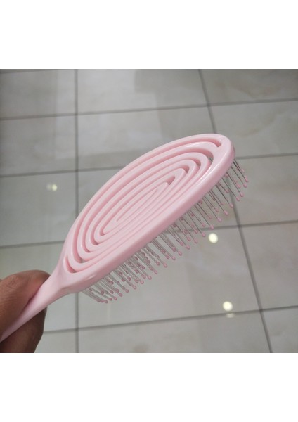 Üç Boyutlu Saç Fırçası Tarak - Pembe